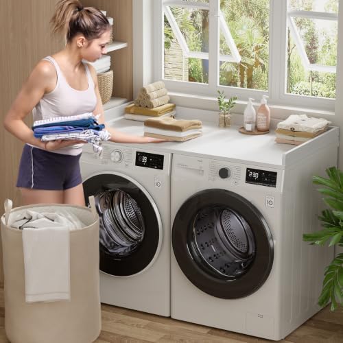 Aheaplus Washer and Dryer Countertop, Laundry Room Organization, White - Image 3