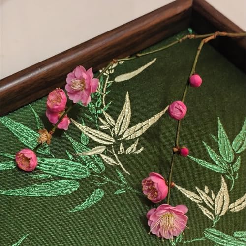 Bamboo Embroidered Decorative Tray Wooden Catchall Tray for Dresser, Nightstand, Entryway Table, Jewelry, Keys and Small Items - Image 4