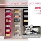 Hanging Closet Organizer and Storage with Bamboo Support, 6-Shelf Closet Hanging Storage Shelves, Closet Organizers Easy Mount Foldable for Bedroom (Pink) - Image 6