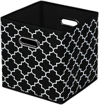 Black Foldable Storage Cubes Bins , Fabric Storage Box Cubes Organizer Baskets with Dual Handles for Home Organizer Black Light by HEAYEEG