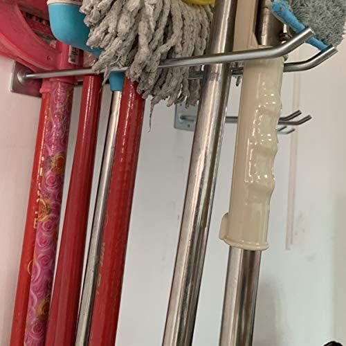 Wall Mounted Steel Long Handled Tools Storage Hooks, 12 Inch Steel Garage Utility Double Rack Organizing Ladders, Rakes, Hose, Shovel, Brooms, Max Capacity 55Lbs (Pack of 4) - Image 6