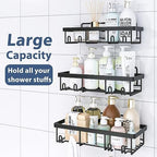 Liuoud 5 Pack Shower Caddy for Inside Shower, Black Bathroom Storage Decor - Image 2