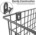 MaraFansie Extra Large Hanging Wall Basket 4-Pack Wall Mounted Wire Basket Cabinet Storage Bin Organizer Wall Shelves Farmhouse Decor for Home Kitchen Bathroom, Black - Image 5