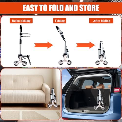 2 in 1 Shopping Cart for Groceries, Foldable Shopping Cart with 6 Wheels - Image 6
