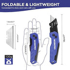 WORKPRO Folding Utility Knife, Quick Change Box Cutter, Blue - Image 3