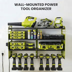 Large Power Tool Organizer Wall Mount with Power Station - Image 7