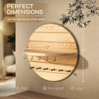 Rebee Vision Key Holder Wall Mount for Farmhouse Wall Decor, Natural Wood - Image 2