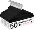 SONGMICS Velvet Hangers 50 Pack, Non-Slip Clothes Hangers, Space-Saving | Suit Hangers with Shoulder Notches, Pants Bar, 360° Swivel Hook, for Closet, Ink Black, BREANNA Collection UCRF029B05 by Unknown
