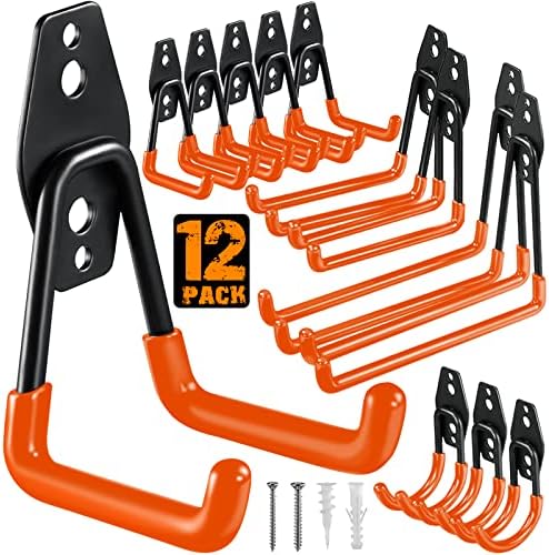 HUPBIPY 12 Pack Garage Hooks Heavy Duty, Wall Mount Ladder Hooks by HUPBIPY
