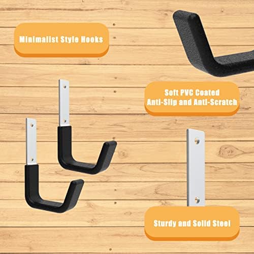 Heavy Duty Garage Utility Hooks, Wall Mount Ladder Hangers, 2S - Image 3