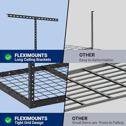 FLEXIMOUNTS 2x3 Overhead Garage Ceiling Storage Rack Organization, Black - Image 3