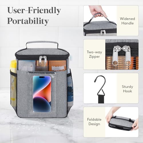 Lifewit Mesh Shower Caddy, Hanging Bathroom Organizer with PVC Phone Bag - Image 6
