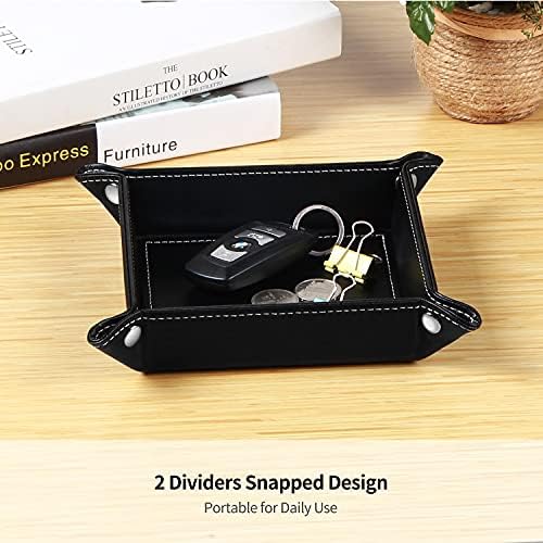 Key Dish Bowl for Entryway,Catchall Holder Bedside Table Valet Tray for Men - Image 5