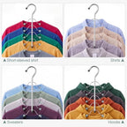 Ripeng Space Saving Clothes Hanger 8 Packs 5 in 1 Multi Layer Anti Slip Metal Heavy Duty Stainless Steel Sweater Shirt Clothes Hangers Closet Storage Organizer (Gray, Style 1) - Image 5