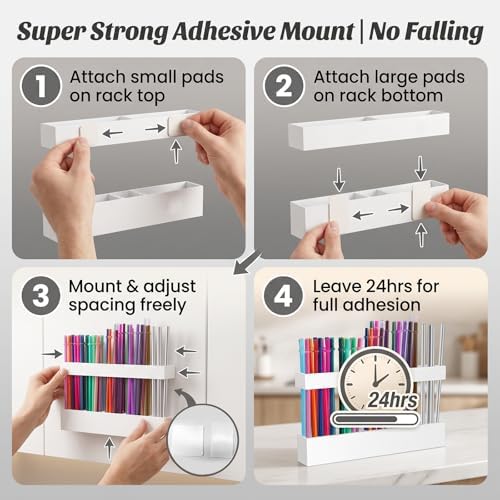 White Acrylic Straw Organizer, Cabinet Mounted Holder for Kitchen Storage - Image 4