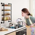 IBUYKE 4 Tier Spice Rack Wall Mount for Kitchen,Brown TLJ016H - Image 2