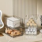 ZHIAI 4 Pack Clear Stackable Storage Drawer, Acrylic Drawer, Cosmetic Organizer, Plastic Organizer for Dresser, Under, Kitchen Cabinet, Pantry, Home Organization and Storage - Image 5