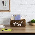 MyGift Rustic Brown Wood Mail Holder, Desktop Organizer with MAIL Design - Image 3
