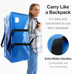 VELVETSURE 12 Pack Heavy Duty Extra Large Moving Bags W/Backpack Straps - Strong Handles & Zippers, Storage Totes For Space Saving, Fold Flat, Alternative to Moving Box and Storage Bin, Multicolor - Image 4
