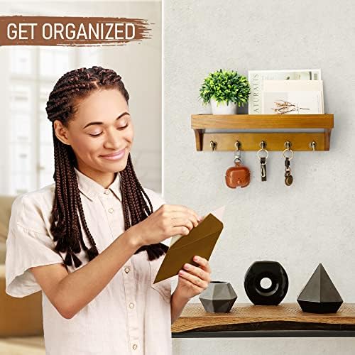 Rebee Vision Key Holder Wall Mount with Shelf for Room Decor, Yellow - Image 4