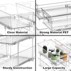 Simple Houseware 2Pcs 2-Tier Slim Drawer Cabinet Pull-Out Organizer, Clear - Image 4