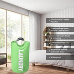 Large Laundry Basket, Laundry Hamper Bag with Handles, 115L Green - Image 5