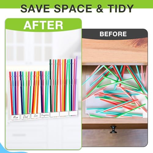 Qinyoung Acrylic Straw Holder for Cabinet Door,Classic,Extra Large,Clear - Image 3