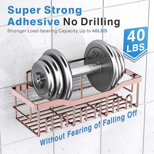 EUDELE Shower Caddy 2 Pack,Adhesive Shower Organizer for Home Decor&Kitchen Organizers,No Drilling,Rustproof Stainless Steel Bathroom Shelf Organizer - Image 3