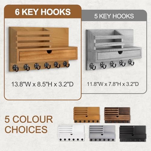 Key Holder Wall Mount, Mail Holder with Storage Drawer - Image 5