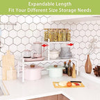 Across-Star Expandable Cabinet Shelf Organizer Rack, Stackable Kitchen Counter Storage Shelves Stand, Adjustable Height Pantry Shelf Spice Rack - Image 2