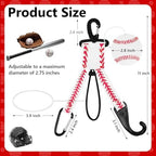 White Baseball Dugout Organizer Bat Rack Bag Hook for Fence Glove Clip Helmet Hanger Backpack Drinking Bottle Hook with Name Luggage Tag Baseball Team Gifts for Players Gear Coach Mom-2pcs - Image 4
