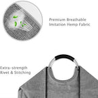 Large Laundry Basket, Laundry Hamper Bag with Handles, 90L Heather Grey - Image 3