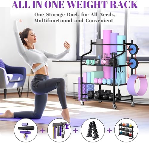Mythinglogic Home Gym Rack for Dumbbells, Yoga Mats and Workout Equipment - Image 2
