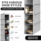 Simple Houseware 2 Pack 10 Shelves Hanging Shoe Organizer, Gray | Dual Metal Hooks, Holds Up to 20 lbs, for Narrow Space - Image 3