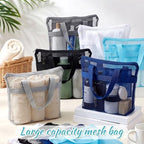 20 Pcs Mesh Beach Bags Bulk Portable Mesh Shower Caddy Bags with Zipper & 2 Pockets Hanging Toiletry and Bath Organizer for Beach Gym Camp Swimming Travel College Dorms (Classic Color) - Image 4