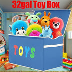 YOLOXO Toy Box Chest, Collapsible Sturdy Storage Bins with Lids, Extra Large Kids Toy Storage Organizer Boxes Bins Baskets for Kids, Boys, Girls, Nursery Room, Playroom, Closet (Classical Blue) - Image 2