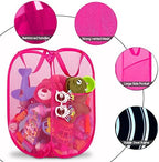 2 Pack Sturdy Mesh Pop up Laundry Hamper Basket with Side Pocket for Laundry Room, Bathroom, Kids Room, College Dorm or Travel Blush - Image 3