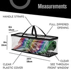 Baseball Cap Storage Bag, Hat Organizer Case, Black Handles, 23" x 6" x 8" - Image 2