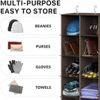 Simple Houseware 24 Section Shelves Hanging Shoes Organizer, Brown - Image 7
