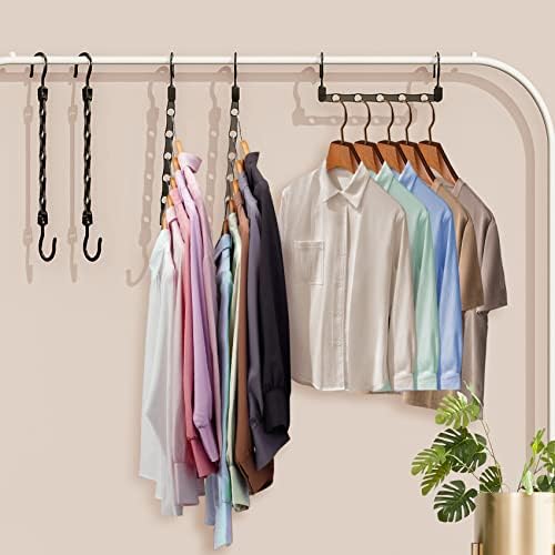 8 Pack Hangers Space Saving Magic Space Saver Smart Plastic Hangers Black - Image 2