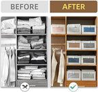 Linen Closet Organizers And Storage, 10 Pack Closet Storage Bins Linen Closet Baskets for Closet Organization Foldable Closet Organizer Bins with Clear Window For Organizing Clothing, Shelves, Jeans - Image 3