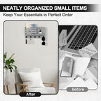 Key Holder Wall Mount, Mail Organizer for Wall with 5 Square Key Hooks - Image 6