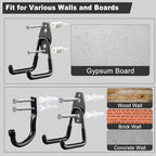 LANDNEOO Garage Hooks, 20-Pack Steel Garage Accessories for Organization and Storage, Heavy Wall Mount Duty Hooks with Anti-Slip Coating for Hanging Ladder, Bike, Power Tools and More Tools, Black - Image 5