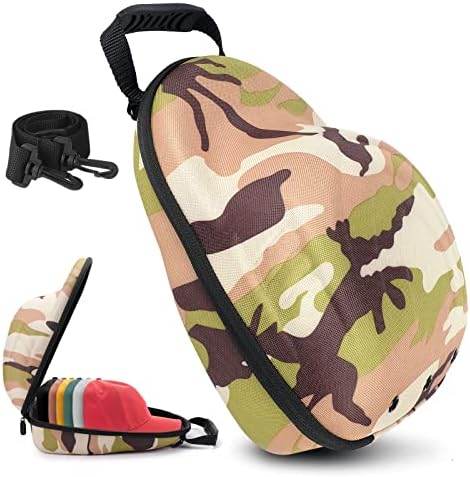 Glamgen Hat Travel Hard Case，Hat Case for Baseball Caps,Hat Carrier Storage Bag for 6 Hats, Hat Organizer Baseball Caps Holder with Adjustable Shoulder Strap for Traveling by GlamgenFindYourCase