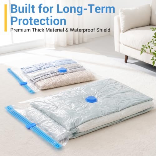 Fygrip 80% Space Saver Vacuum Storage Bags with Hand Pump, 20 Combo | Plastic Packaging Bags, Vacuum Seal Bags for Clothing, Travel Lugggage, Blankets, Comforters - Image 4