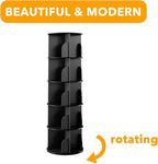 SpaceAid 5 Tier Rotating Bookshelf Tower, Spinning Bookcase Lazy Susan, Revolving 360 Book Shelf Storage Round Carousel, Vertical Rotate Turning Spiral Corner Organizer, Black - Image 7