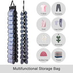 DHSFKBE Legging Organizer Storage - 2PCS T Shirt Organizer, Hanging Closet Organizers and Storage with 26 Roll Independent Compartments for Yoga Pants, Towel, Bathing Suit (Black) - Image 3