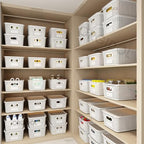 ORGIDOL Plastic Storage Basket with Lids 10 Pack Stackable Storage Bins Containers with Lid, Decorative Storage Boxes for Organizing Shelves, Drawers, Playroom, Classroom, Office, Closet, White - Image 2