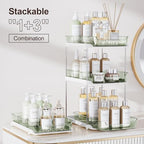 Delamu 2-Tier Multi-Purpose Bathroom Under Sink Organizers and Storage, Stackable Kitchen Pantry Organization, Pull Out Medicine Cabinet Organizer with Movable Dividers, Light Green, 2 Pack - Image 3