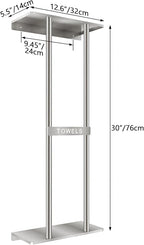 STWWO Bathroom Towel Storage for Bathroom, Wall Towel Rack for Rolled Towels, 30 inch Towel Holder Wall Mounted with Metal Shelf Can Holds 6 Large Towels, Brushed Nickel - Image 4